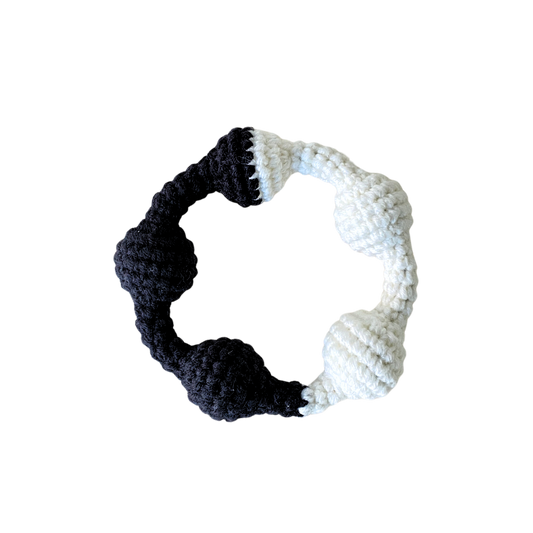 Black and White Crochet Grasping Ring