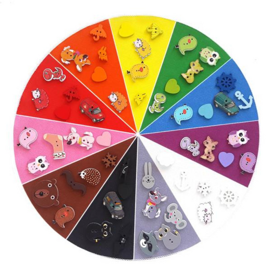 Montessori color wheel with 55 miniatures