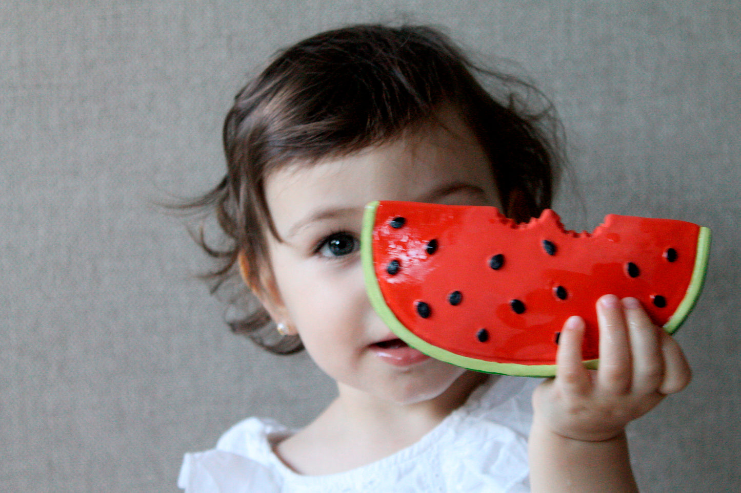 Wally the Watermelon 100% natural rubber teether and bath toy