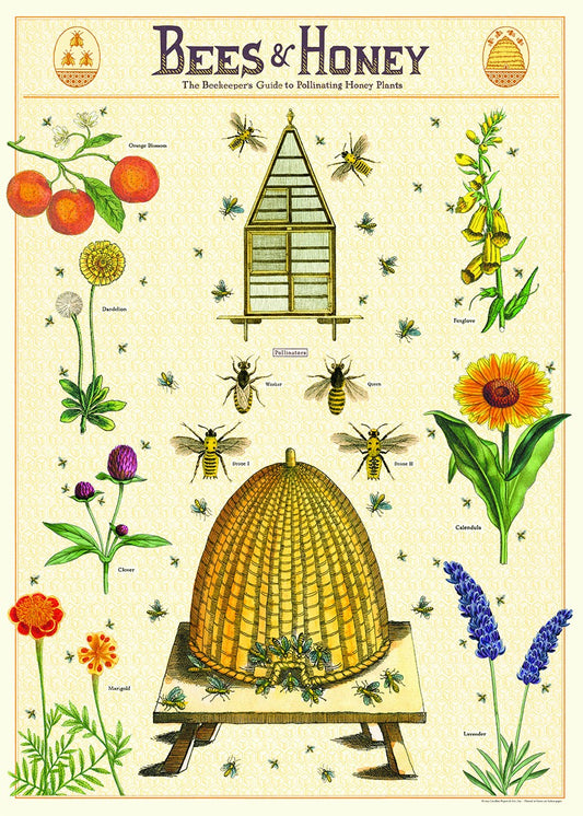 Vintage Poster Bees and Honey