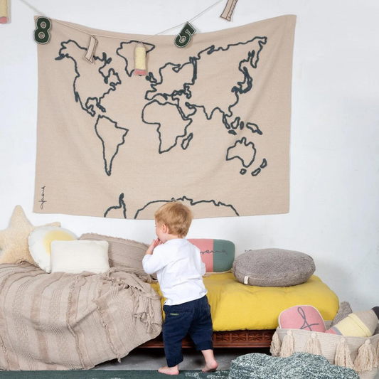 Support mural lavable pour carte du monde