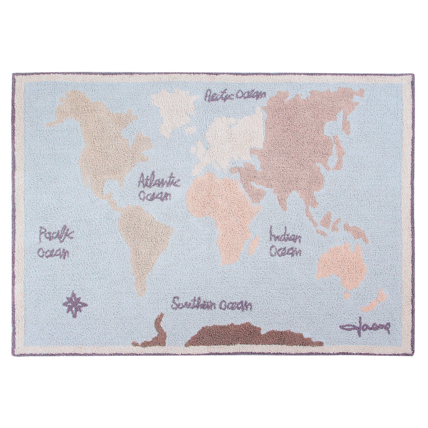 Tapis carte du monde lavable