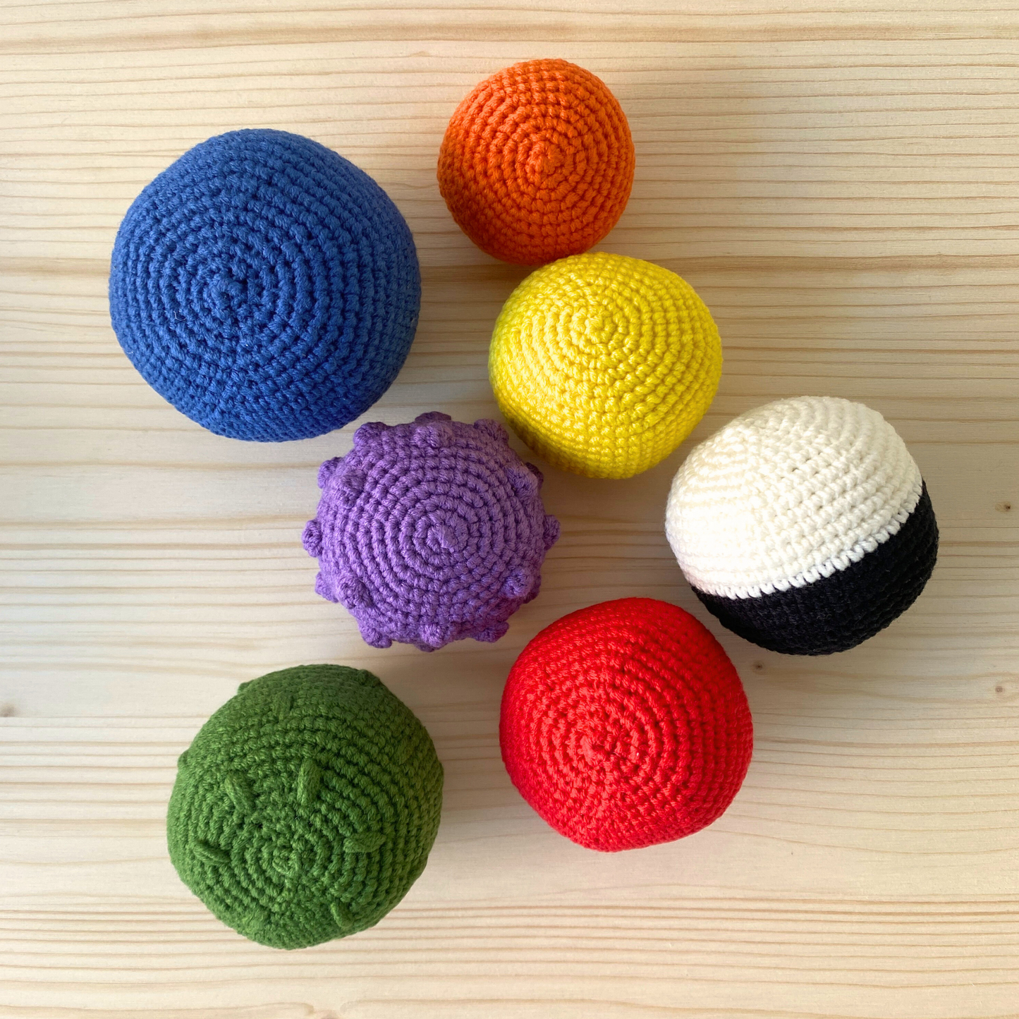 Sensory Set of 7 Crochet Balls