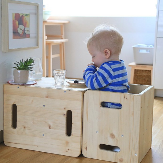 Manine Montessori Cube Chair Set (1 petit + 1 grand) - Table et chaise de sevrage