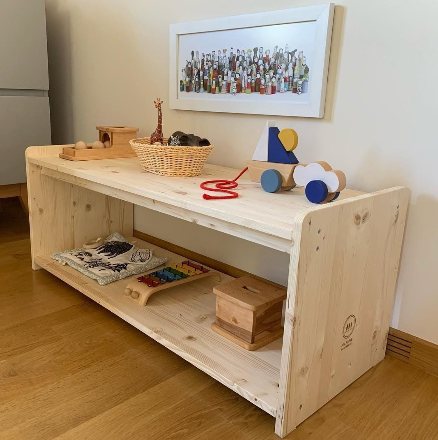 Montessori Objektpermanenz Holzkasten mit Ablage - Educo