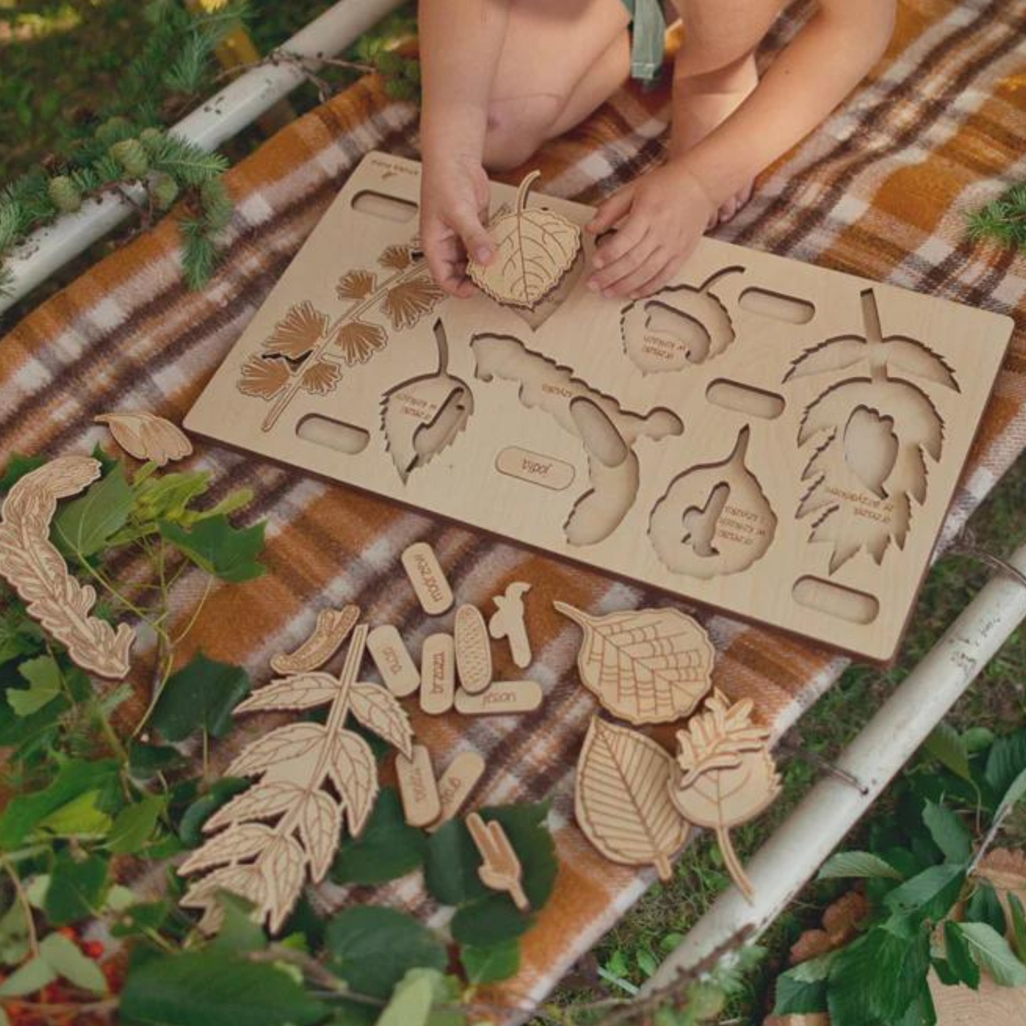 Mehrschichtiges Montessori-Puzzle „Vom Baum gefallen Nr. 2“.