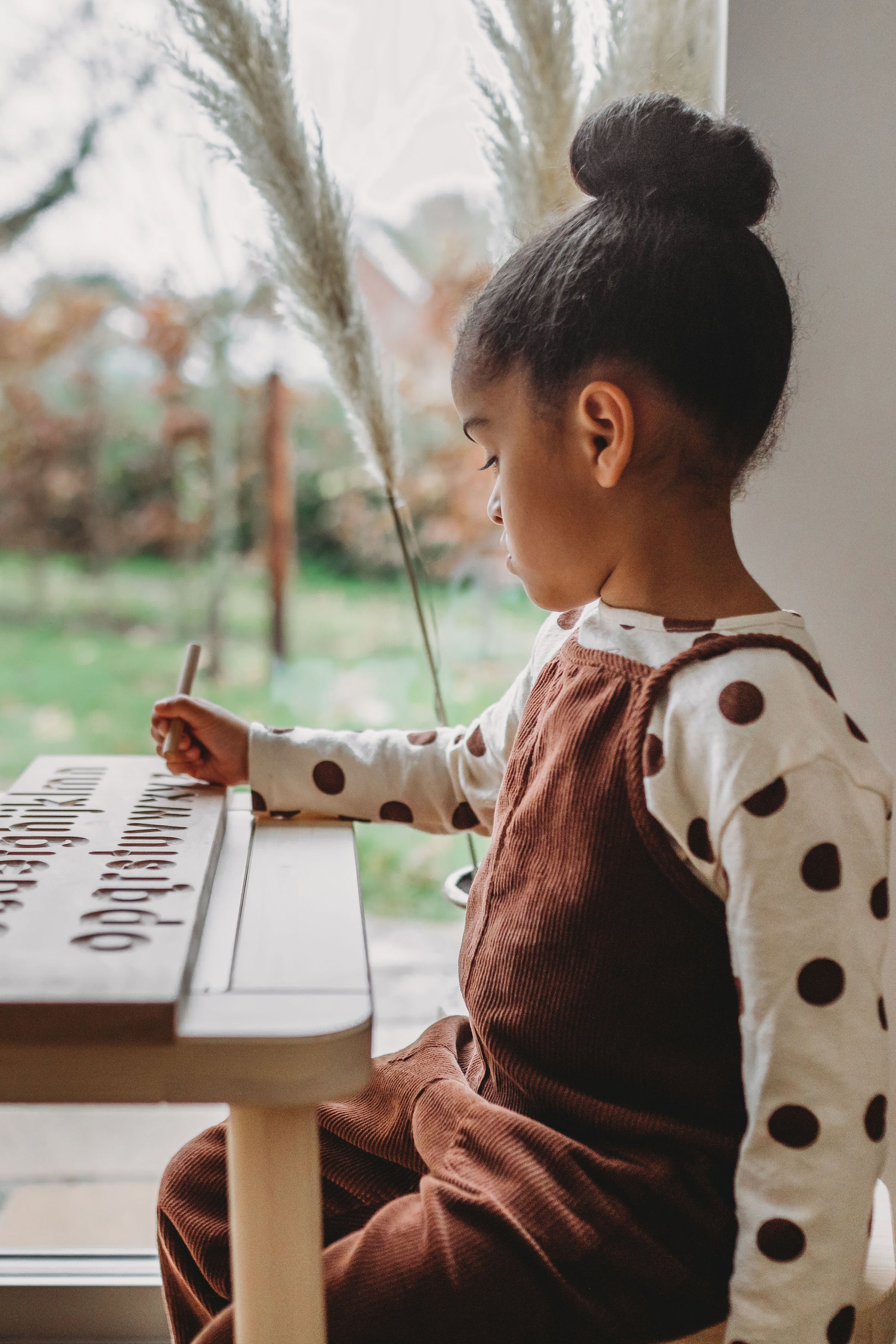 Montessori Alphabet Tracing Board Made of Wood Hand Writing Latin