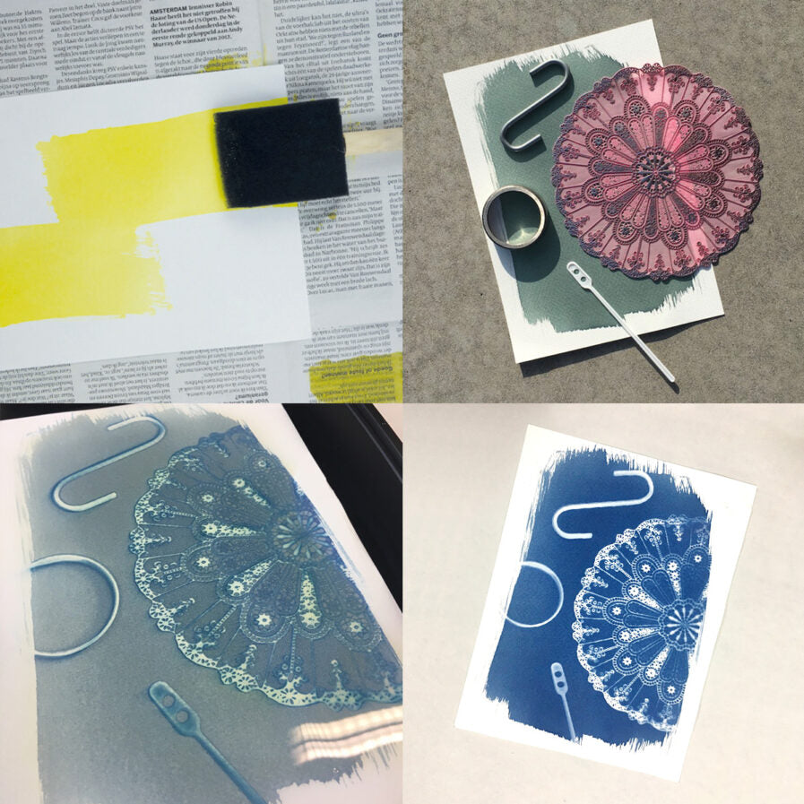 Kit de papier d'art Sun Blue A5, papier cyanotype avec panneau acrylique,  papier à dessin