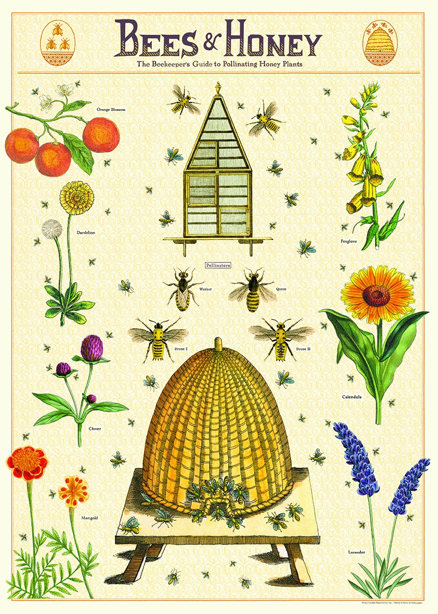 Vintage Poster Bees and Honey