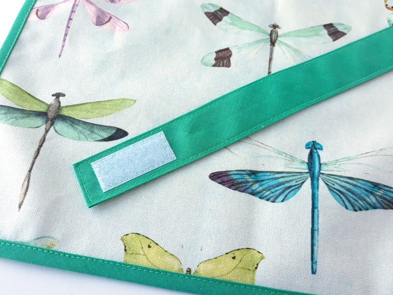 Montessori Apron Dragonfly in Organic Oeko-Tex Cotton (water and stain resistant)