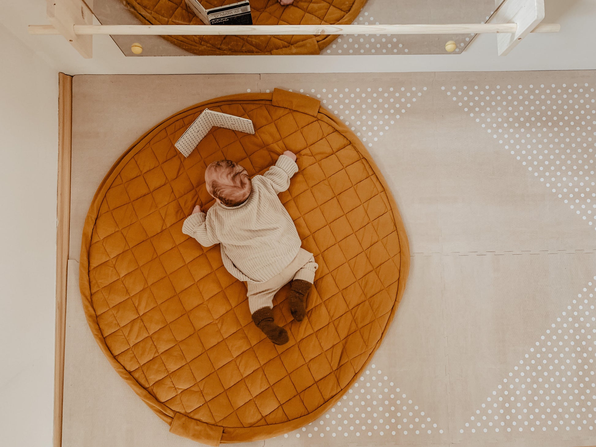 Miroir acrylique incassable Montessori pour bébé, bois, barre de